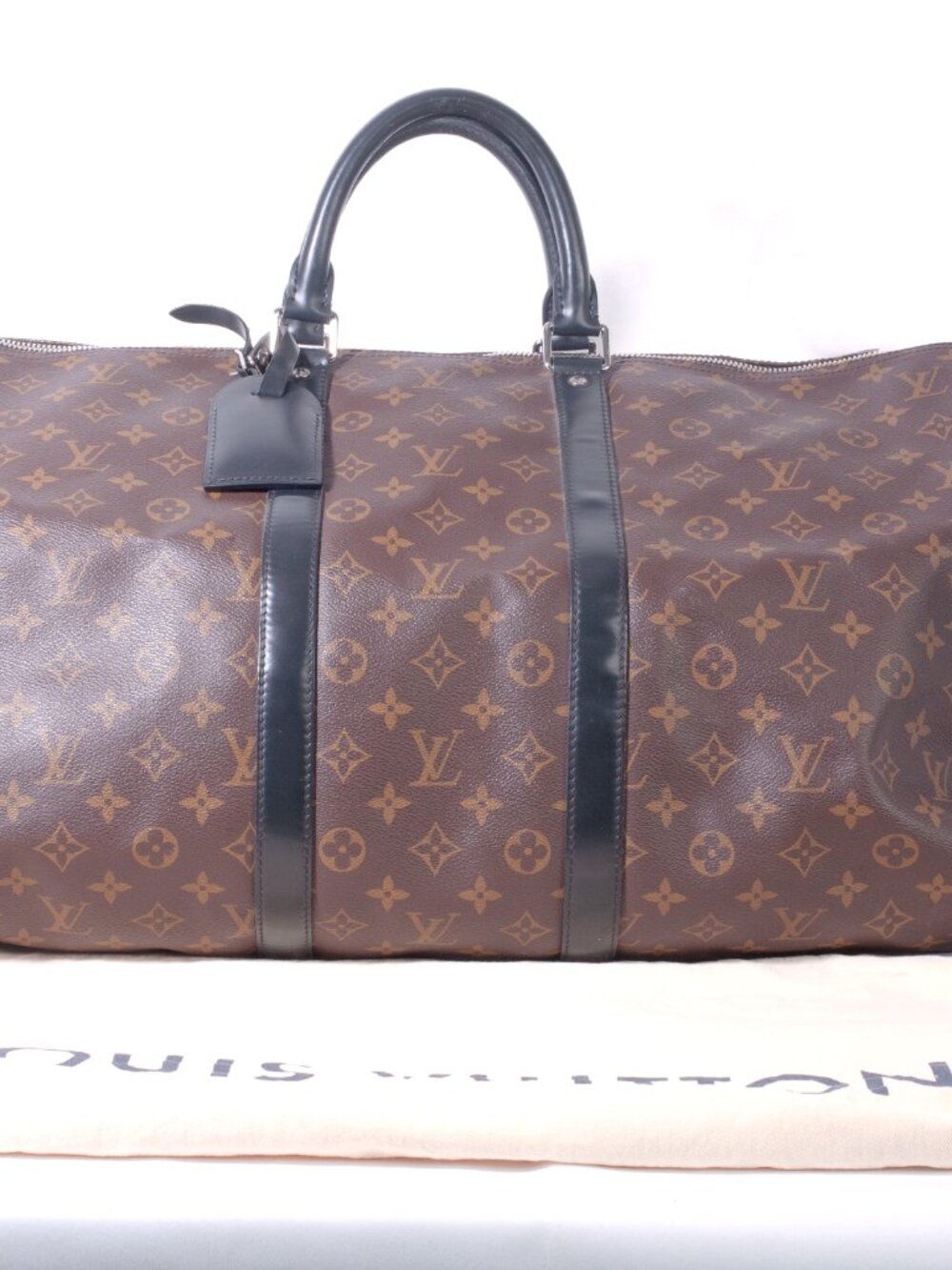 Authentic Louis Vuitton Monogram Macassar Keepall Bandouliere 55